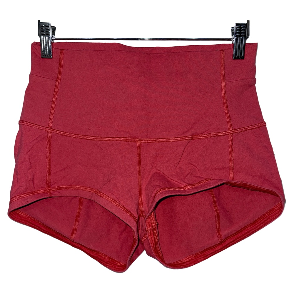 NEW Lululemon Red Seamless High Waisted Athletic Shorts Running Shorts Size 8